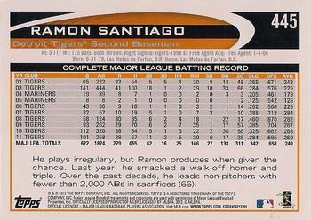 2012 Topps - Gold Sparkle #445 Ramon Santiago Back