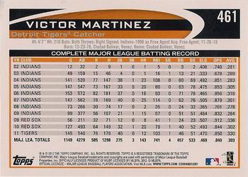 2012 Topps - Gold Sparkle #461 Victor Martinez Back