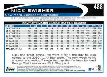 2012 Topps - Gold Sparkle #488 Nick Swisher Back