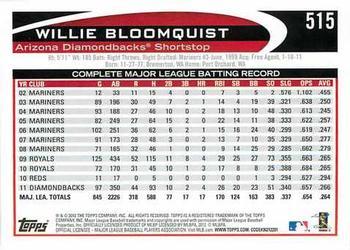 2012 Topps - Gold Sparkle #515 Willie Bloomquist Back