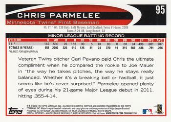 2012 Topps - Gold Sparkle #95 Chris Parmelee Back