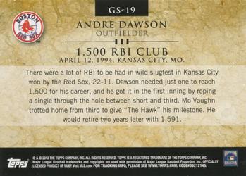 2012 Topps - Gold Standard #GS-19 Andre Dawson Back