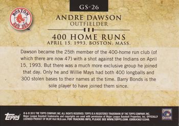 2012 Topps - Gold Standard #GS-26 Andre Dawson Back