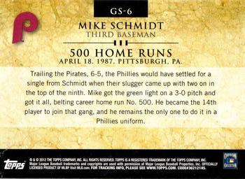 2012 Topps - Gold Standard #GS-6 Mike Schmidt Back