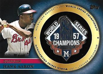 2012 Topps - Gold World Series Champion Commemorative Pins #GWSP-HA Hank Aaron Front