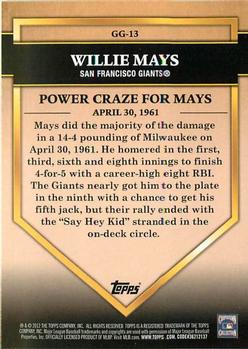 2012 Topps - Golden Greats #GG-13 Willie Mays Back