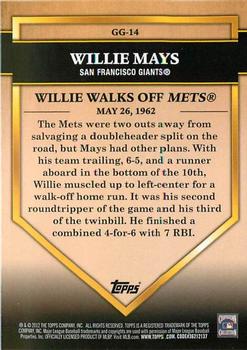 2012 Topps - Golden Greats #GG-14 Willie Mays Back