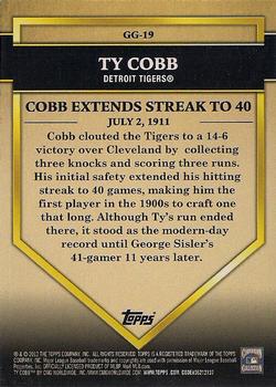 2012 Topps - Golden Greats #GG-19 Ty Cobb Back