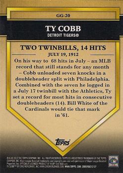 2012 Topps - Golden Greats #GG-20 Ty Cobb Back
