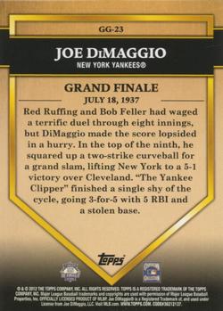 2012 Topps - Golden Greats #GG-23 Joe DiMaggio Back