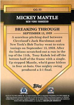2012 Topps - Golden Greats #GG-33 Mickey Mantle Back