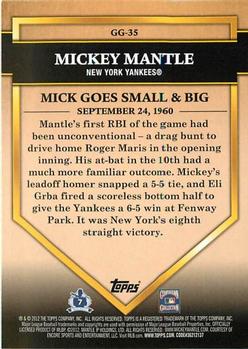 2012 Topps - Golden Greats #GG-35 Mickey Mantle Back