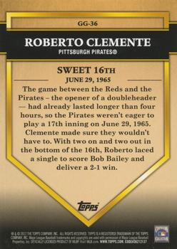 2012 Topps - Golden Greats #GG-36 Roberto Clemente Back