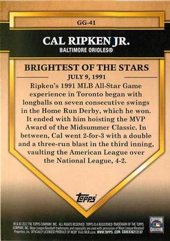 2012 Topps - Golden Greats #GG-41 Cal Ripken Jr. Back