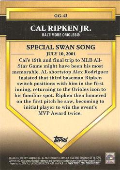 2012 Topps - Golden Greats #GG-43 Cal Ripken Jr. Back