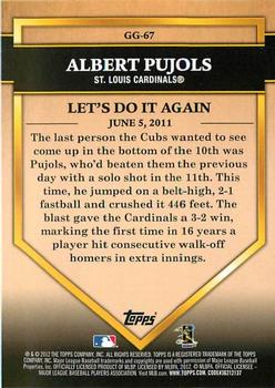 2012 Topps - Golden Greats #GG-67 Albert Pujols Back