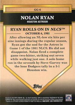 2012 Topps - Golden Greats #GG-6 Nolan Ryan Back