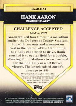 2012 Topps - Golden Greats Autograph Relics #GGAR-HA4 Hank Aaron Back