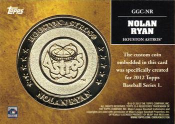 2012 Topps - Golden Greats Coins #GGC-NR Nolan Ryan Back