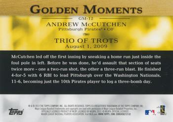 2012 Topps - Golden Moments (Series 1) #GM-12 Andrew McCutchen Back