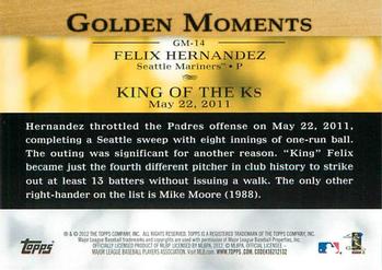 2012 Topps - Golden Moments (Series 1) #GM-14 Felix Hernandez Back