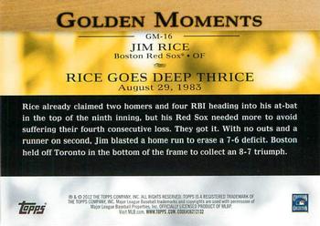 2012 Topps - Golden Moments (Series 1) #GM-16 Jim Rice Back