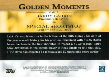 2012 Topps - Golden Moments (Series 1) #GM-18 Barry Larkin Back