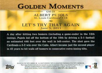 2012 Topps - Golden Moments (Series 1) #GM-29 Albert Pujols Back