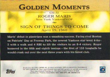 2012 Topps - Golden Moments (Series 1) #GM-32 Roger Maris Back