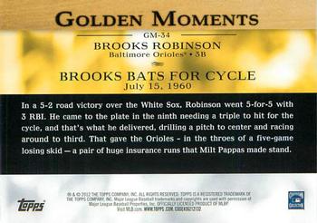 2012 Topps - Golden Moments (Series 1) #GM-34 Brooks Robinson Back