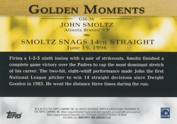 2012 Topps - Golden Moments (Series 1) #GM-36 John Smoltz Back