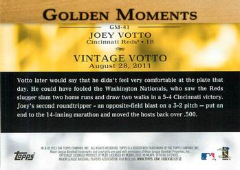 2012 Topps - Golden Moments (Series 1) #GM-41 Joey Votto Back