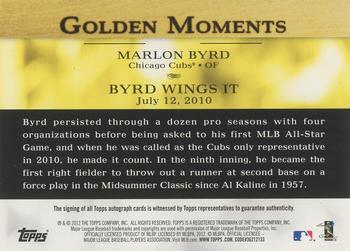 2012 Topps - Golden Moments Autographs #GMA-MBY Marlon Byrd Back