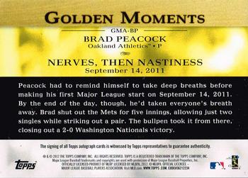 2012 Topps - Golden Moments Autographs #GMA-BP2 Brad Peacock Back