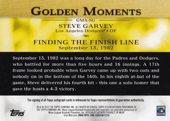 2012 Topps - Golden Moments Autographs #GMA-SG Steve Garvey Back