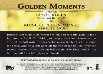 2012 Topps - Golden Moments Relics #GMR-SR Scott Rolen Back