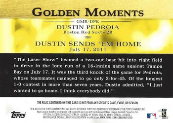 2012 Topps - Golden Moments Relics #GMR-DPE Dustin Pedroia Back
