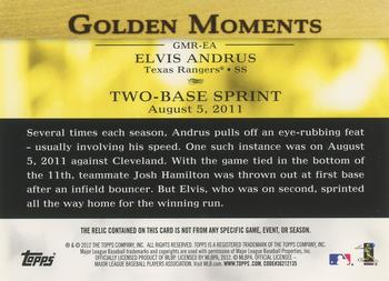 2012 Topps - Golden Moments Relics #GMR-EA Elvis Andrus Back