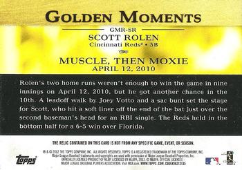 2012 Topps - Golden Moments Relics #GMR-SR Scott Rolen Back