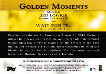 2012 Topps - Golden Moments Relics #GMR-JLO Jed Lowrie Back