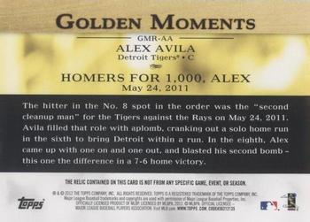 2012 Topps - Golden Moments Relics #GMR-AA Alex Avila Back