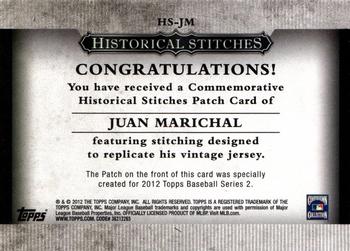 2012 Topps - Historical Stitches #HS-JM Juan Marichal Back