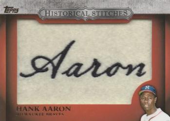 2012 Topps - Historical Stitches #HS-HA Hank Aaron Front