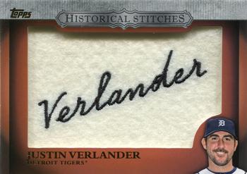 2012 Topps - Historical Stitches #HS-JV Justin Verlander Front