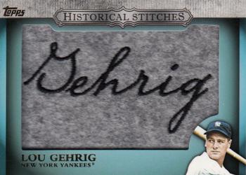 2012 Topps - Historical Stitches #HS-LG Lou Gehrig Front
