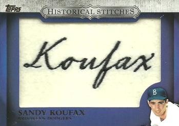 2012 Topps - Historical Stitches #HS-SK Sandy Koufax Front