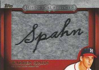2012 Topps - Historical Stitches #HS-WS Warren Spahn Front