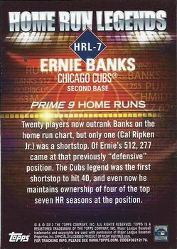 2012 Topps - Prime Nine Home Run Legends #HRL-7 Ernie Banks Back