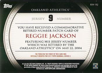 2012 Topps - Retired Number Patches #RN-RJ2 Reggie Jackson Back