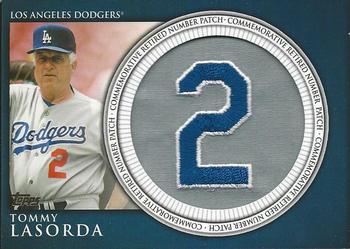 2012 Topps - Retired Number Patches #RN-TL Tommy Lasorda Front